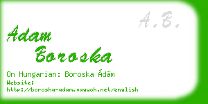 adam boroska business card